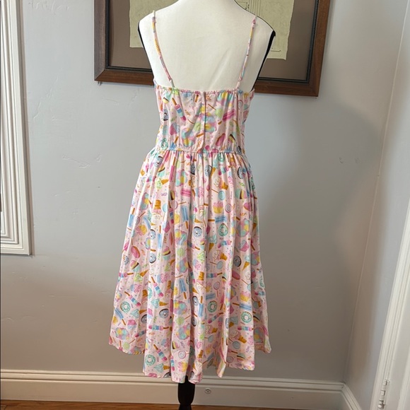 Colorful Retrolicious Ice Cream, Cupcake, Donut Cut-Out Spaghetti Strap Dress - Picture 3 of 7